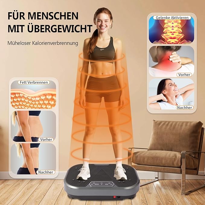 KRYLIX Vibration Plate Exercise Platform Fitness Platform Exercise Machine Vibrating Lymphatic Drainage Vibrating Platform Shaker for Weight Loss 120 Levels for Home