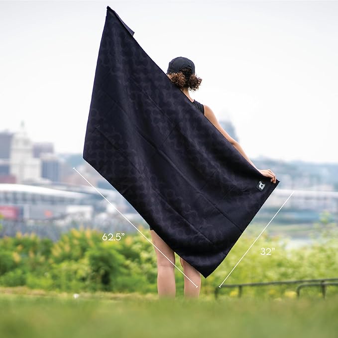 Sprints Prints Athletic Running Towel, Full-Sized, Car Seat Cover - Moisture Wicking (Midnight Mile)