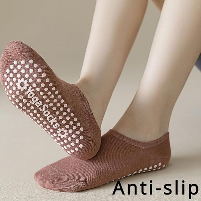 8 Pairs Yoga Socks for Women with Grips Non Slip 5-7 Pilates Barre Ballet Anti-skid Low Cut No Show Exercise