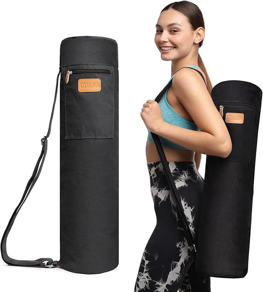 UDANA Yoga Mat Bag, Large – Fits Thick Mats, 3 Storage Pockets, Adjustable Strap