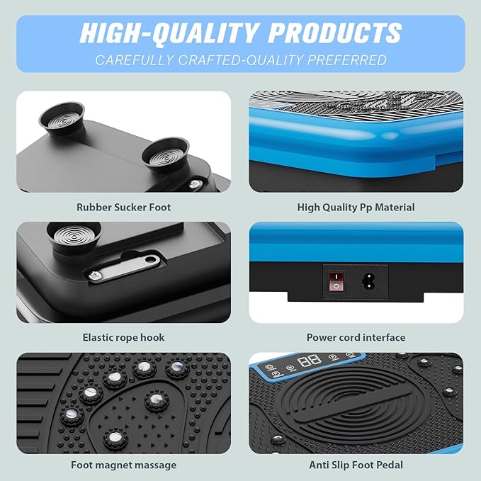Vibration Exercise Plate – Full Body Fitness Platform for Home Gym, Lymphatic Drainage & Fat Burning Workout Machine, Weight Loss & Muscle Toning Equipment for Women & Men