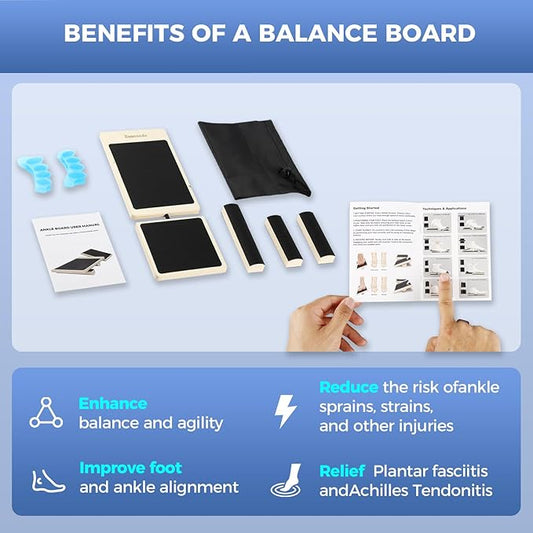Ankle Strengthener, Foot Strengthener, Axis Board,Single Leg Ankle Balance Board, Blackboard Foot Trainer, for Stability Exercise, Physical Therapy, Plantar Fasciitis Relief, Strengthening Equipment
