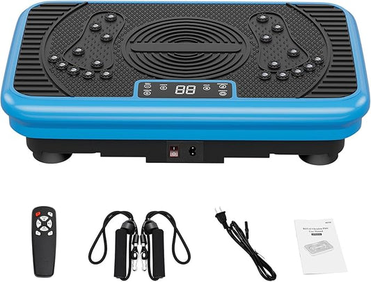 Vibration Exercise Plate – Full Body Fitness Platform for Home Gym, Lymphatic Drainage & Fat Burning Workout Machine, Weight Loss & Muscle Toning Equipment for Women & Men