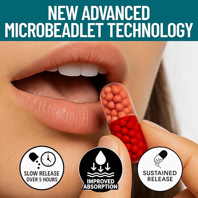 Plus B 11-in-1 Beadlet Capsule – Complete B-Complex with B1, B2, B3, B5, B6, B7, B9, B12 – Timed Release for Energy, Vitality, Brain, Heart, Immune, Mood, & Overall Wellness