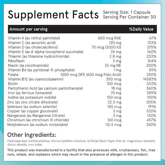 FitForMe Bariatric Multivitamins with Iron After Gastric Bypass - One a Day WLS Forte Capsule - 90 Days Supply of Vitamins & Minerals, Scientifically Proven