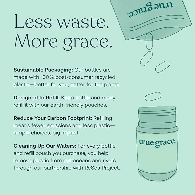 True Grace Daily Women’s Multivitamin 50+ - 120 Easy-to-Swallow Tablets - Immune, Energy, Longevity & Memory Support - Vegan - Gluten, Soy & Iron Free - 60 Servings