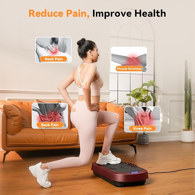 UCIN Vibration Plate Exercise Machine, Vibration Plate for Lymphatic Drainage, 330 Lbs Capacity Vibrating Plate for Weight Loss Home Fitness with Resistance Bands/Pilates Ball