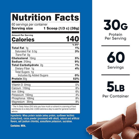 Nutricost Whey Protein Isolate Powder (Milk Chocolate) 5LBS