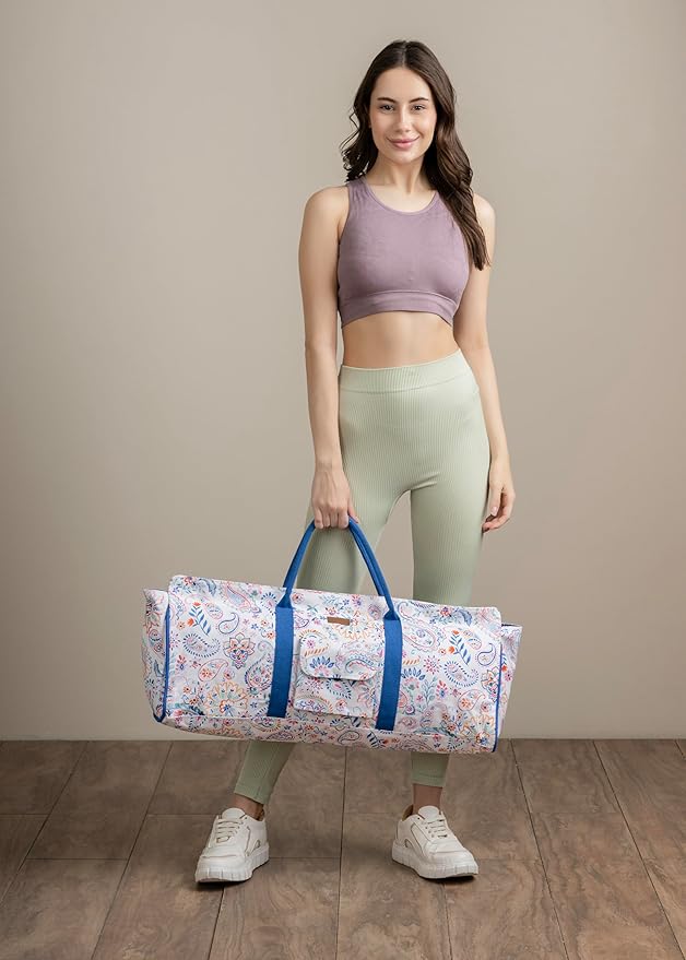 Maison d' Hermine Yoga Mat bag, Cylindrical bag for Woman&Men, yoga mat Bag &Adjustable shoulder straps Yoga Mat Carrier Bag with Drawstring Water Bottle Pocket and zipper pocket