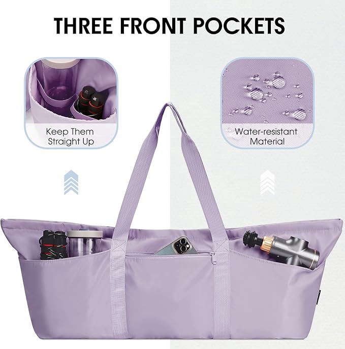 Large Yoga Mat Bag with Shoes Compartment and Wet Pocket Ladies Pilates Gym Tote Bag with Yoga Mat Holder Strap for Women Men Workout Carrier Stuff Accessories