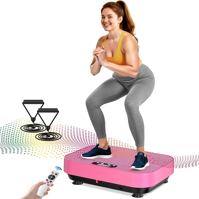 Vibration Plate Exercise Machine, 2025 Upgraded Fitness Vibrating Lymphatic Drainage Full Body Workout Shaker for Weight Loss, Featuring a 330 Lbs Capacity Vibrate Fitness Platform with 8 Modes