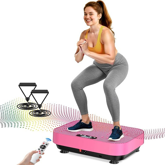 Vibration Plate Exercise Machine, 2025 Upgraded Fitness Vibrating Lymphatic Drainage Full Body Workout Shaker for Weight Loss, Featuring a 330 Lbs Capacity Vibrate Fitness Platform with 8 Modes