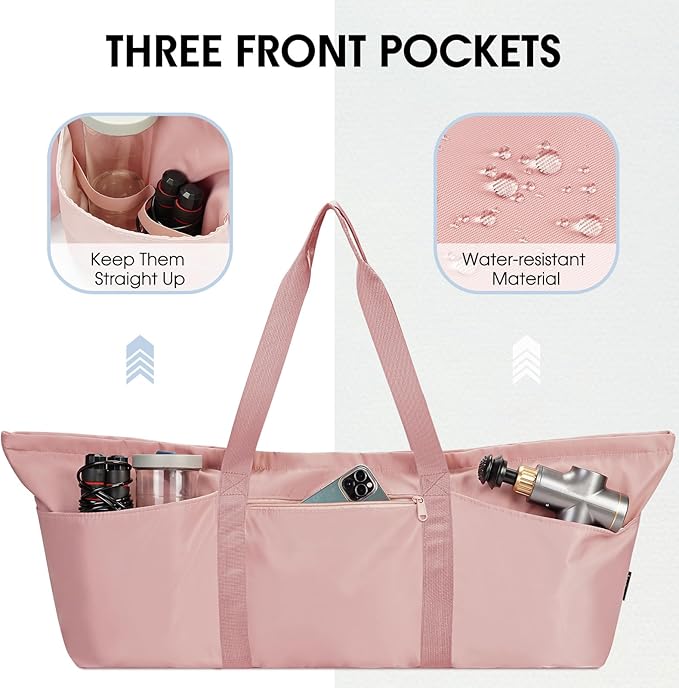 Large Yoga Mat Bag with Shoes Compartment and Wet Pocket Ladies Pilates Gym Tote Bag with Yoga Mat Holder Strap for Women Men Workout Carrier Stuff Accessories