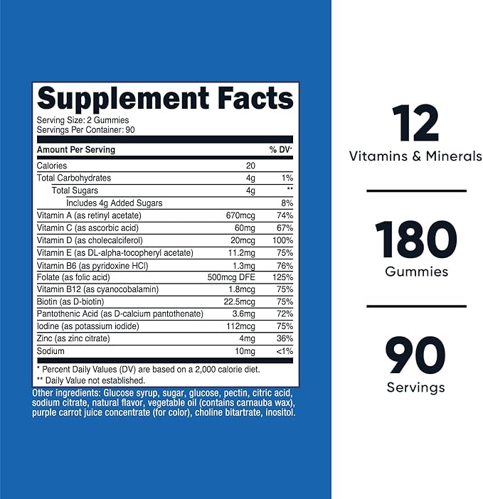 Nutricost Multivitamin Gummies, 180 Gummies (Mixed Berry Flavored) - 90 Serv, Gluten Free, Non-GMO and Vegetarian Friendly
