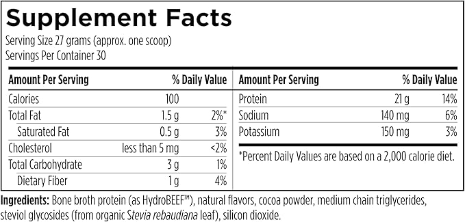 Designs for Sport Beef Protein Powder - NSF Certified for Sport Hydrolyzed Protein - Highly Absorbable with Amino Acids, Collagen Precursors - Bone Broth Protein for Athletes (Chocolate, 30 Servings)