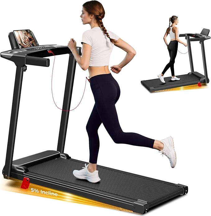Portable Treadmill with Incline, 3.0HP Walking Pad with Handle Bar, 3-in-1 Foldable Electric Treadmill for Home Office Small Space with Quiet Brushless, 300 LBS Capacity