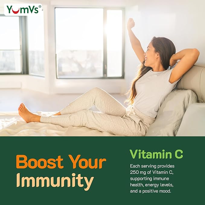 Vitamin C Gummies for Adults - 250 mg Yummy Vitamin C Gummy - VIT C Gummies - Immune Support Supplement -Orange Flavored Kosher, Halal, Gluten Free (100 Count)
