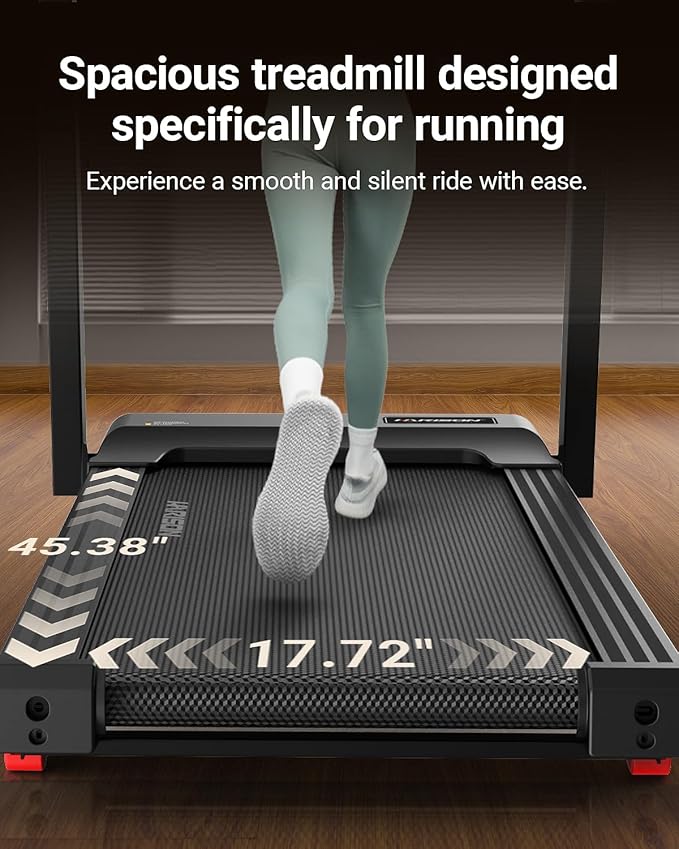 HARISON Treadmill for Home with Incline, Treadmill for Seniors with 3.0HP, Running Machine with 300 lbs Weight Capacity, 17.72" Wide Tread Belt, HARISON APP and Bluetooth Speaker