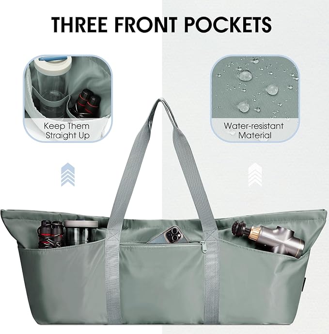 Large Yoga Mat Bag with Shoes Compartment and Wet Pocket Ladies Pilates Gym Tote Bag with Yoga Mat Holder Strap for Women Men Workout Carrier Stuff Accessories