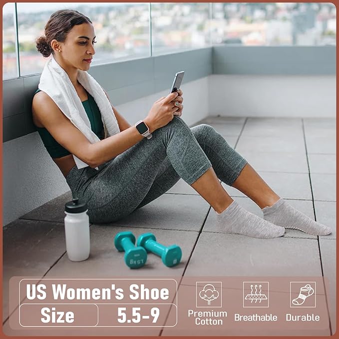 YeuG 4/6 Pairs Pilates Socks for Women - Non Slip Grip Socks for Yoga, Barre, Hospital, Barefoot