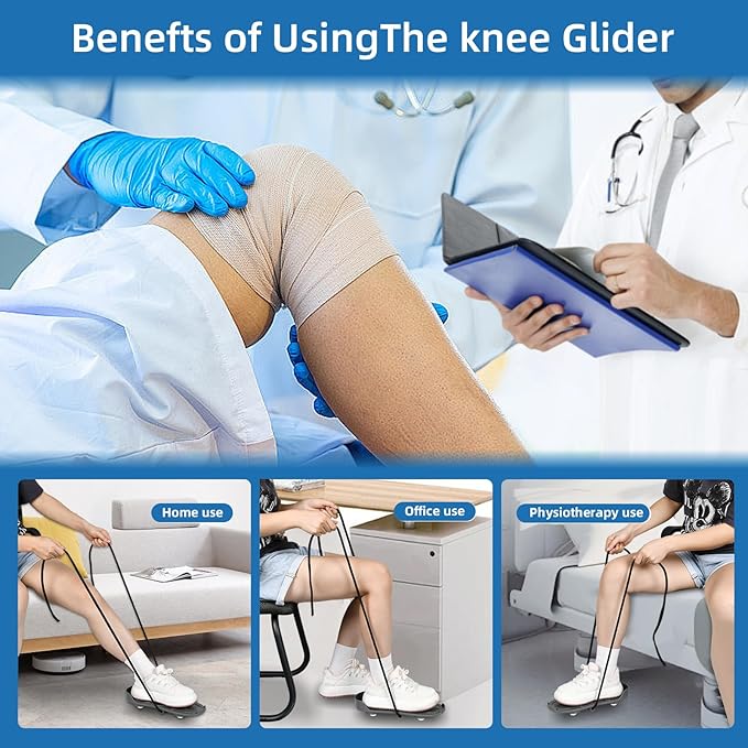 Knee Glider for Replacement, Leg Exerciser and Rehabilitation Device for Hip Replacement, ACL or PCL Surgery - Increase Range of Motion