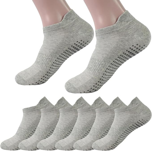 brookhaus Women Low Cut No Show Running Socks 6 Pairs - Cushioned Arch Support, Moisture Wicking Athletic Ankle Socks