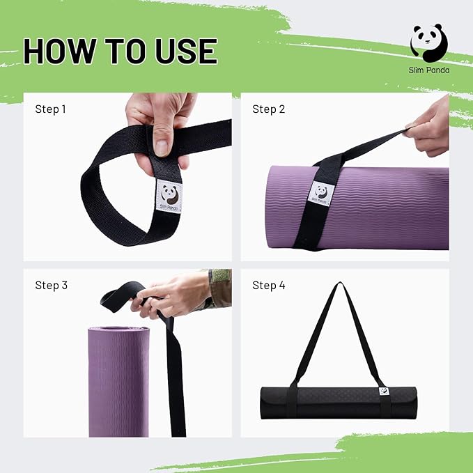 Slim Panda Yoga Mat Straps for Carrying, Adjustable Yoga Mat Carrier, Yoga Mat Sling(Yoga Mat Not Included)