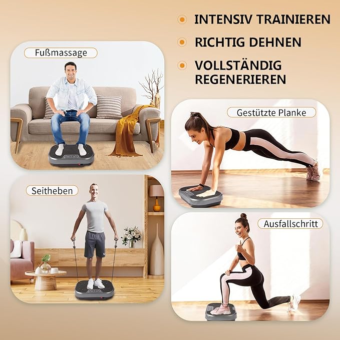 KRYLIX Vibration Plate Exercise Platform Fitness Platform Exercise Machine Vibrating Lymphatic Drainage Vibrating Platform Shaker for Weight Loss 120 Levels for Home