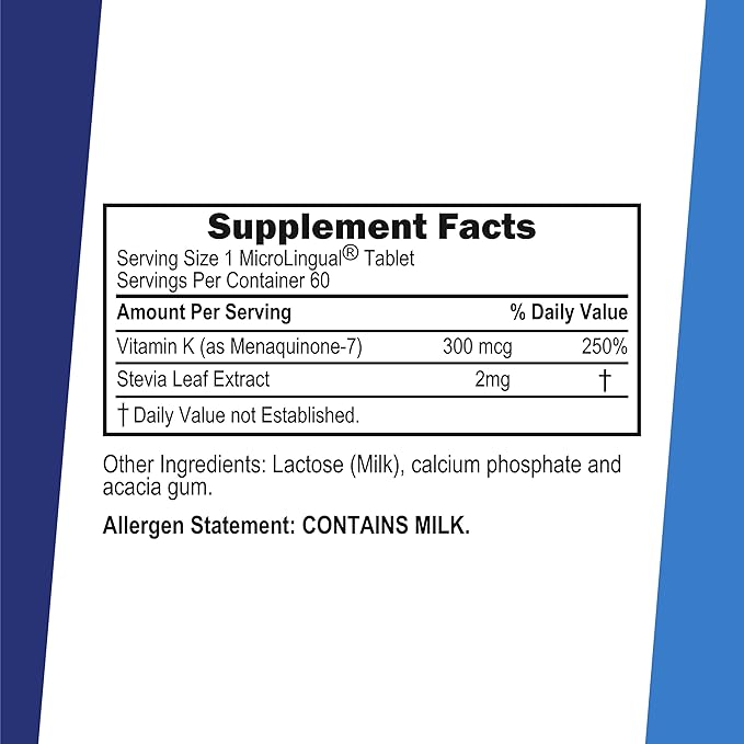Superior Source Vitamin K2 MK-7 (Menaquinone-7) 300 mcg - Bone Strength & Health Support Supplement - Aids Healthy Heart Function - Bariatric-Friendly - 60 Sublingual Dissolving Tablets