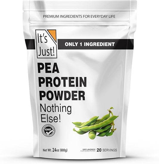 It's Just! - 100% Pea Protein, Vegan Plant Based, Grown in Canada, Premium Quality, Smooth Texture, Non-GMO, Gluten Free, Keto Friendly (1.5 Pound, Unflavored)