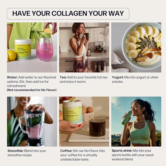 Sparkle Wellness VERISOL Bioactive Hydrolyzed Collagen Peptides | Collagen Powder Supplement with Vitamin C for Skin, Hair & Nail Health | Skin Boost (Orange) [30-Serves]