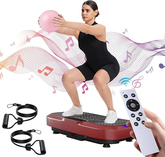 UCIN Vibration Plate Exercise Machine, Vibration Plate for Lymphatic Drainage, 330 Lbs Capacity Vibrating Plate for Weight Loss Home Fitness with Resistance Bands/Pilates Ball