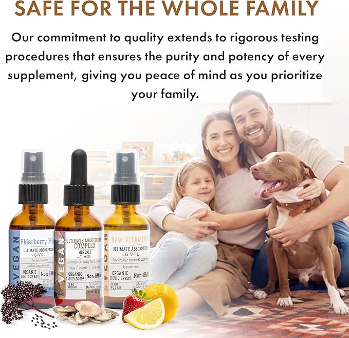 Antioxidant Powerhouse Bundle - Elderberry, Raw Vitamin C, Mushroom Complex - Nutriments, Phytonutrients & Cognitive Well-Being All in One Package - Multivitamins - 2 Fl Oz - 240 Days Supply