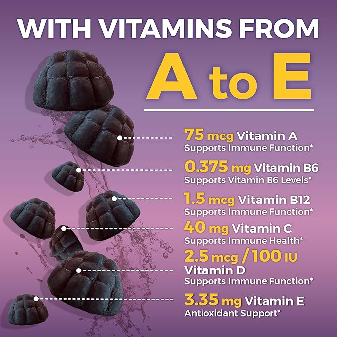 Viva Naturals Sugar-Free Sambucus Elderberry Gummies for Kids, 8-in-1 Children Immune Support with Vitamin C & Zinc – Chewable, Vegan & Gluten-Free (120 Count) for Daily Wellness