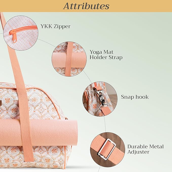 Maison d' Hermine Yoga Mat bag, Cylindrical bag for Woman&Men, yoga mat Bag &Adjustable shoulder straps Yoga Mat Carrier Bag with Drawstring Water Bottle Pocket and zipper pocket