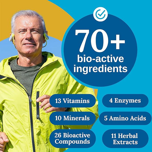 Xtendlife Total Balance Men's Daily Multivitamin & Mineral - 70+ Nutrients for Complete Immune, Heart, Digestive, and Cellular Health - 30 Day Supply