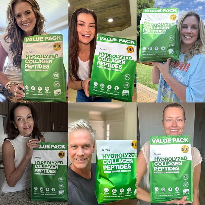 Collagen Powder for Women Men (5LB) Type I & III Flavorless & Odorless Easy-Mix Hydrolyzed Peptan Protein Peptides Joint Hair Skin & Nail Support Gluten-Free Non-GMO Keto Paleo Grass-Fed Kosher
