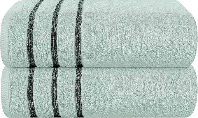 MyOwn Cotton 2 Pack Oversized Bath Towel Set 28x55 inches, Large Bath Towels, Ultra Absorbant Compact Quickdry & Lightweight Towel, Ideal for Gym Travel Camp Pool - Sea Green, 71632