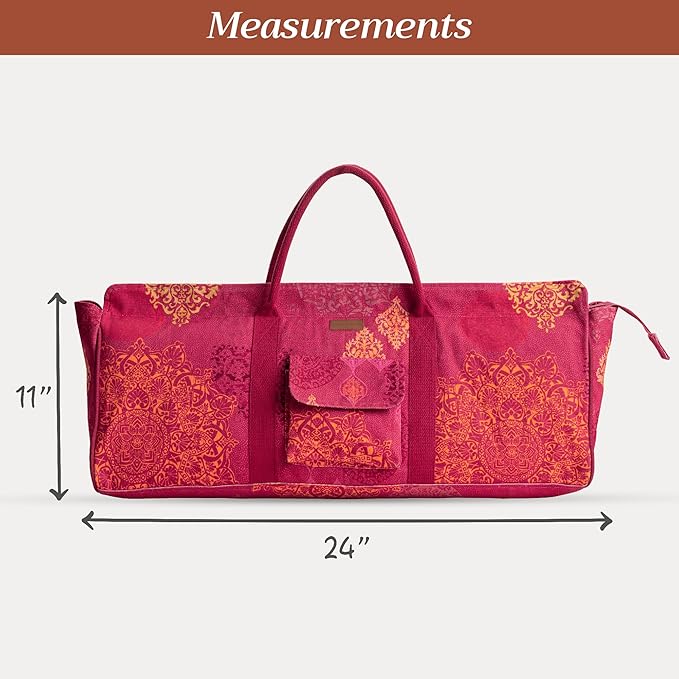 Maison d' Hermine Yoga Mat bag, Cylindrical bag for Woman&Men, yoga mat Bag &Adjustable shoulder straps Yoga Mat Carrier Bag with Drawstring Water Bottle Pocket and zipper pocket
