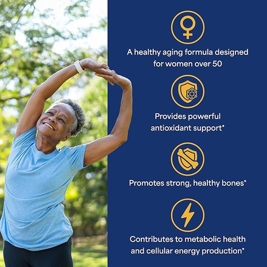 Puritan's Pride Ultra Woman 50 Plus High Potency Performance Time Release Daily Multivitamin with Zinc, Dietary Supplement for Healthy Aging & Cellular Energy Production, 2 Month Supply, 120 Count