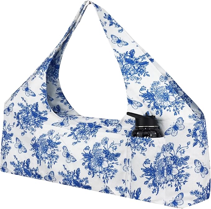 Large Yoga Mat Bag Yoga Bags and Carriers Fits All You Stuff Yoga Tote Bag with Yoga Mat Strap, Elastic Pockets and Zipper Pockets