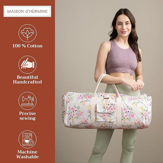 Maison d' Hermine Yoga Mat bag, Cylindrical bag for Woman&Men, yoga mat Bag &Adjustable shoulder straps Yoga Mat Carrier Bag with Drawstring Water Bottle Pocket and zipper pocket