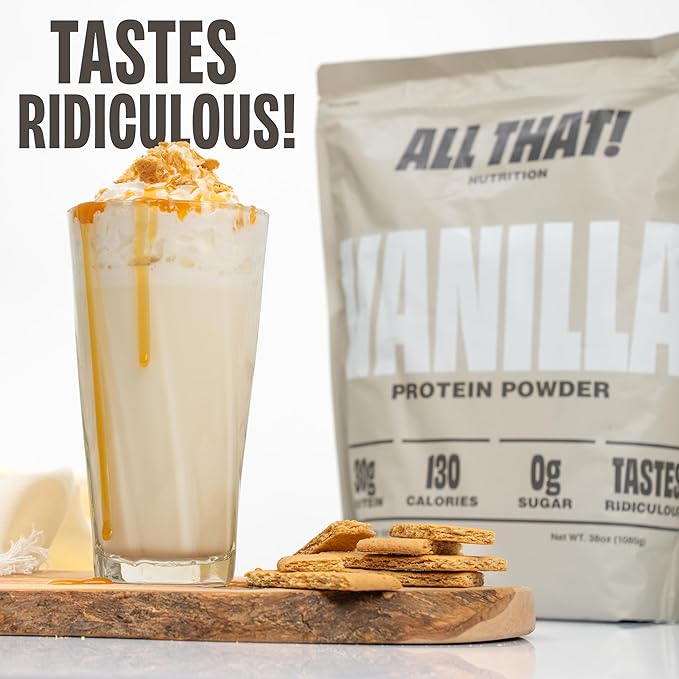 Vanilla Protein Powder, 30G of Whey Protein, Low Calorie & Fast-Absorbing, 0 Sugar, Soy-Free & Gluten-Free Protein Powder, 30 Servings