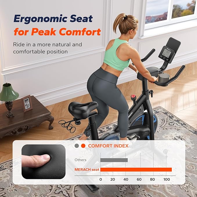 MERACH Indoor Cycling Bike, Exercise Bike for Home with Magnetic, Bluetooth Stationary Bike with APP Data Tracking, and Tablet Holder
