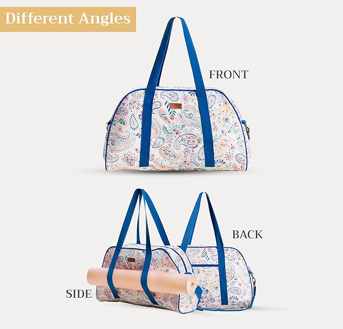 Maison d' Hermine Yoga Mat bag, Cylindrical bag for Woman&Men, yoga mat Bag &Adjustable shoulder straps Yoga Mat Carrier Bag with Drawstring Water Bottle Pocket and zipper pocket