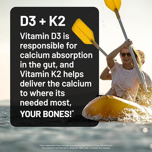 NatureWise Vitamin D3 10,000 IU Plus K2 (MK-7) 200 mcg with Organic Extra Virgin Coconut Oil - Supports Calcium Absorption, Bone, Heart & Immune Health - Non-GMO, Soy & Gluten-Free - 30 Softgels