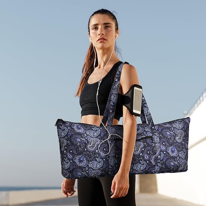 Boulder Bee | Yoga Mat Bag | Large Yoga Mat Carrier with Wet Pocket | Yoga Gifts | Gym Tote Bag for Women