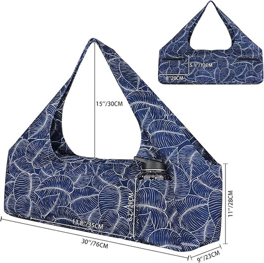 Large Yoga Mat Bag Yoga Bags and Carriers Fits All You Stuff Yoga Tote Bag with Yoga Mat Strap, Elastic Pockets and Zipper Pockets