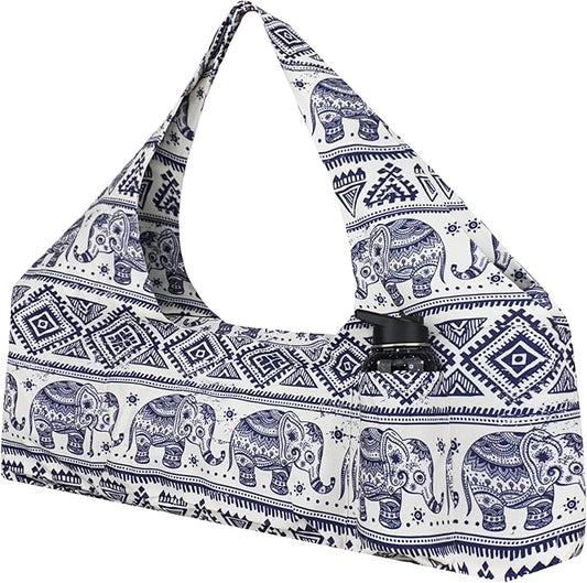 Large Yoga Mat Bag Yoga Bags and Carriers Fits All You Stuff Yoga Tote Bag with Yoga Mat Strap, Elastic Pockets and Zipper Pockets