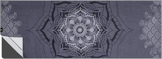 Heathyoga Non Slip Hot Yoga Towel, 100% Microfiber Non Slip Yoga Mat Towel for Hot Yoga, Pilates and Fitness, Exclusive Corner Pockets Design + Free Spray Bottle
